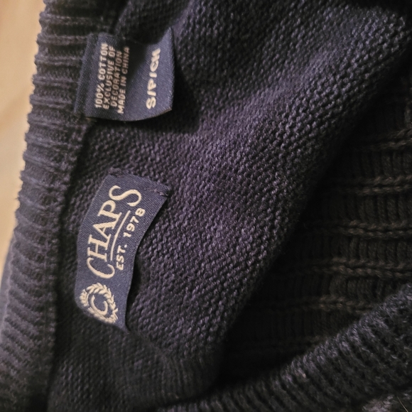 Chaps Blue Patterned Knit Business Casual Sweater Vest S - Picture 4 of 4